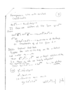 Homogeneous Linear Differential Equations Notes