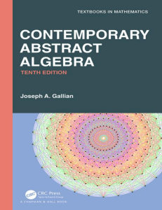 Contemporary Abstract Algebra 10th Edition - Gallian