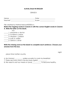 # 2  activity sheet in ENGLISH 2