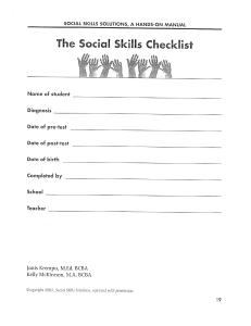 Social Skills Checklist