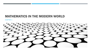 Mathematics in the Modern World (Lecture 1 A.Y. 2022-2023)