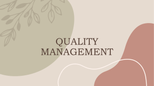 Group 1 Quality management