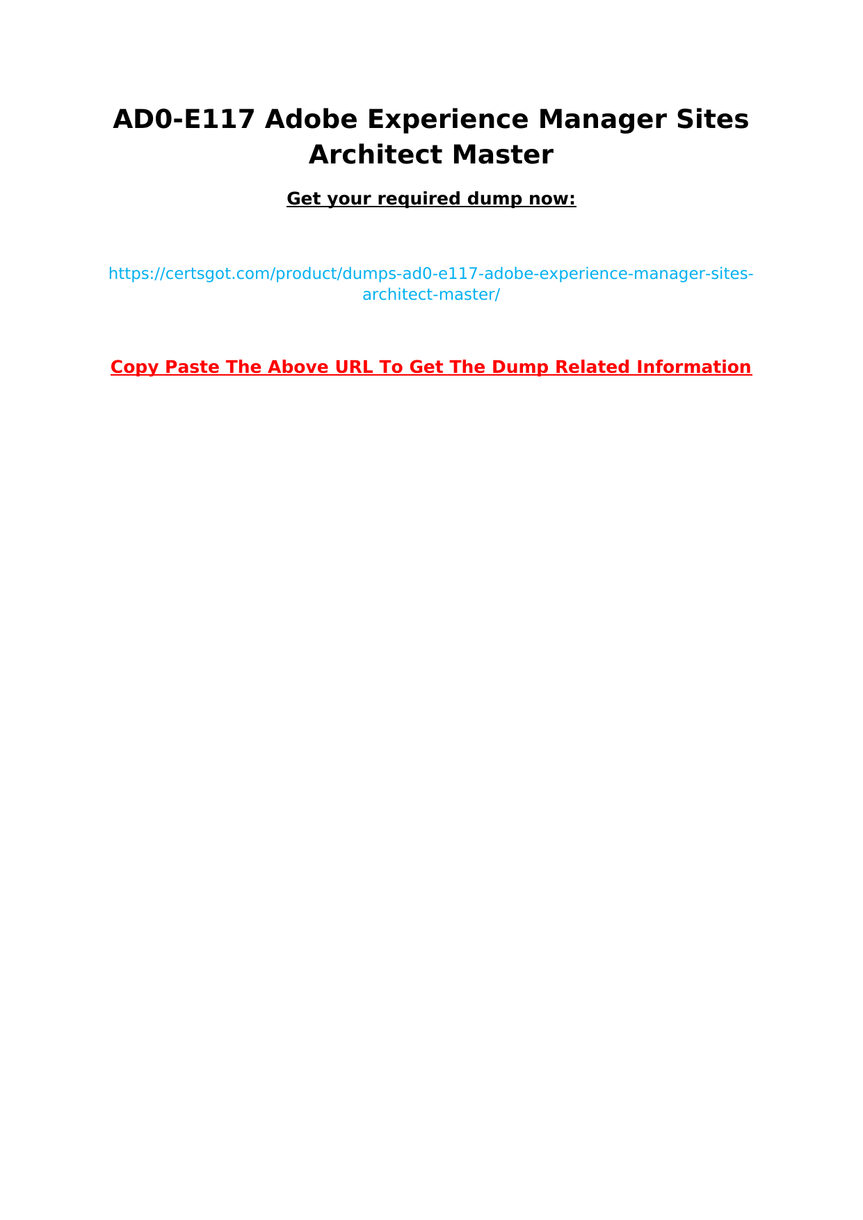 AD0-E117 Dumps