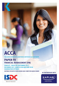 Professional Examinations Paper F9 Finan