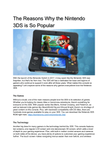 The Reasons Why the Nintendo 3DS is So Popular