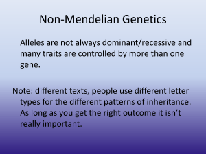 4 Non-Mendelian Genetics