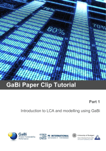 Introduction to LCA and modelling using