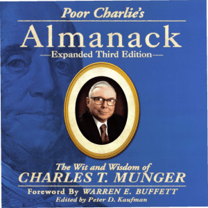 Poor Charlie's Almanack by Charles T. Munger