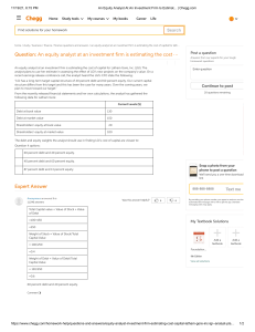 An Equity Analyst At An Investment Firm Is Estimat...   Chegg.com