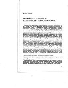 Weiss 1995 Statesman as Epistemon