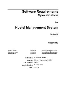 Software Requirements Specification 