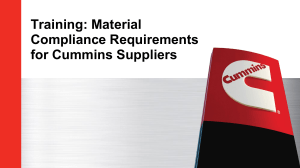 Cummins Supplier Compliance: Material Disclosure Training