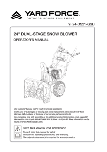 Yardforce Snow blower - YF24-DS21-GSB Manual November 2020