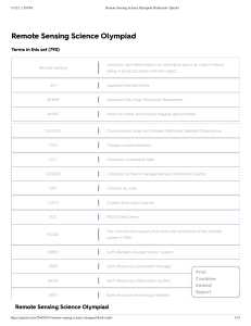 Remote Sensing Science Olympiad Flashcards 