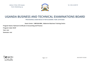 Makerere Business Training Centre candidate result list National Certificate in Accounting and Finance-2023-02-04