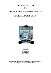 Microprocessors & Microcomputer Lecture Notes