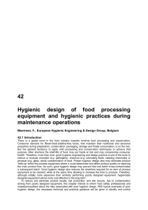 Hygienic design open & closed equipment + maintenance