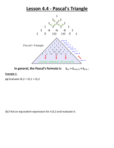 Lesson 4.4 Pascal's Triangle