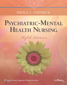 Psychiatric-Mental Health Nursing Videbeck 5th Edition