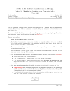 Software Architecture Lab: Identifying Characteristics