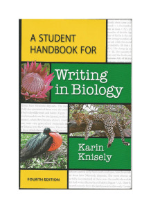 Ch. 1  A Writing Handbook for Students in Biology by K. Kinsley