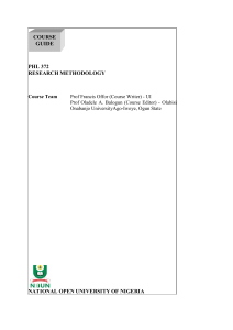 Research methodology PHL 372 PDF