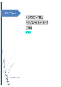 Personnel Management Notes by- VAIBHAV RAJ