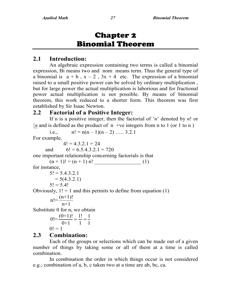 Binomial Theorem