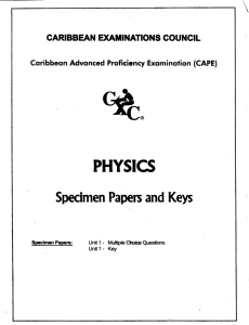 CAPE Physics U1 P1 2007-2020 Merged Answers