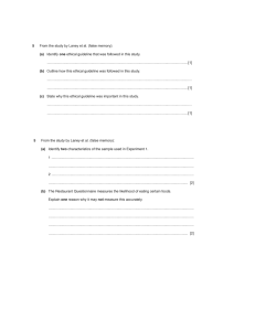 Psychology Exam Questions: False Memory & Questionnaires