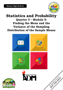 Statistics   Probability Q3 Mod5 Finding the Mean and Variance