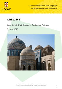 Along the Silk Road Conquerors, Traders and Explorers ARTS2458 2023 U1