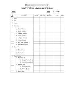 1 format masala and parcel items