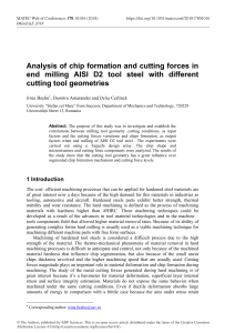 Analysis of chip formation and cutting forces in e