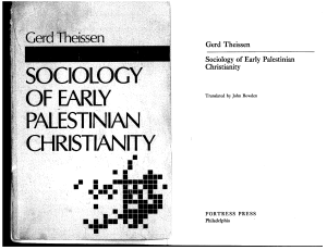 Theissen.SOCIOLOGY OF EARLY PALESTINIAN CHRISTIANTY