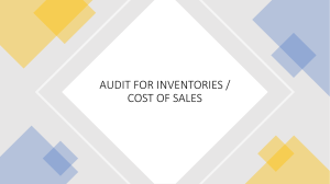 AUDIT FOR INVENTORIES