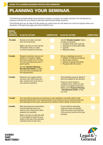 PLANNING SEMINAR SAMPLE TEMPLATE