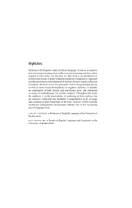 [Cambridge Textbooks in Linguistics] Lesley Jeffries, Daniel McIntyre - Stylistics (2010, Cambridge University Press) - libgen.li