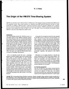 The Origin of the VM370 Time-Sharing System