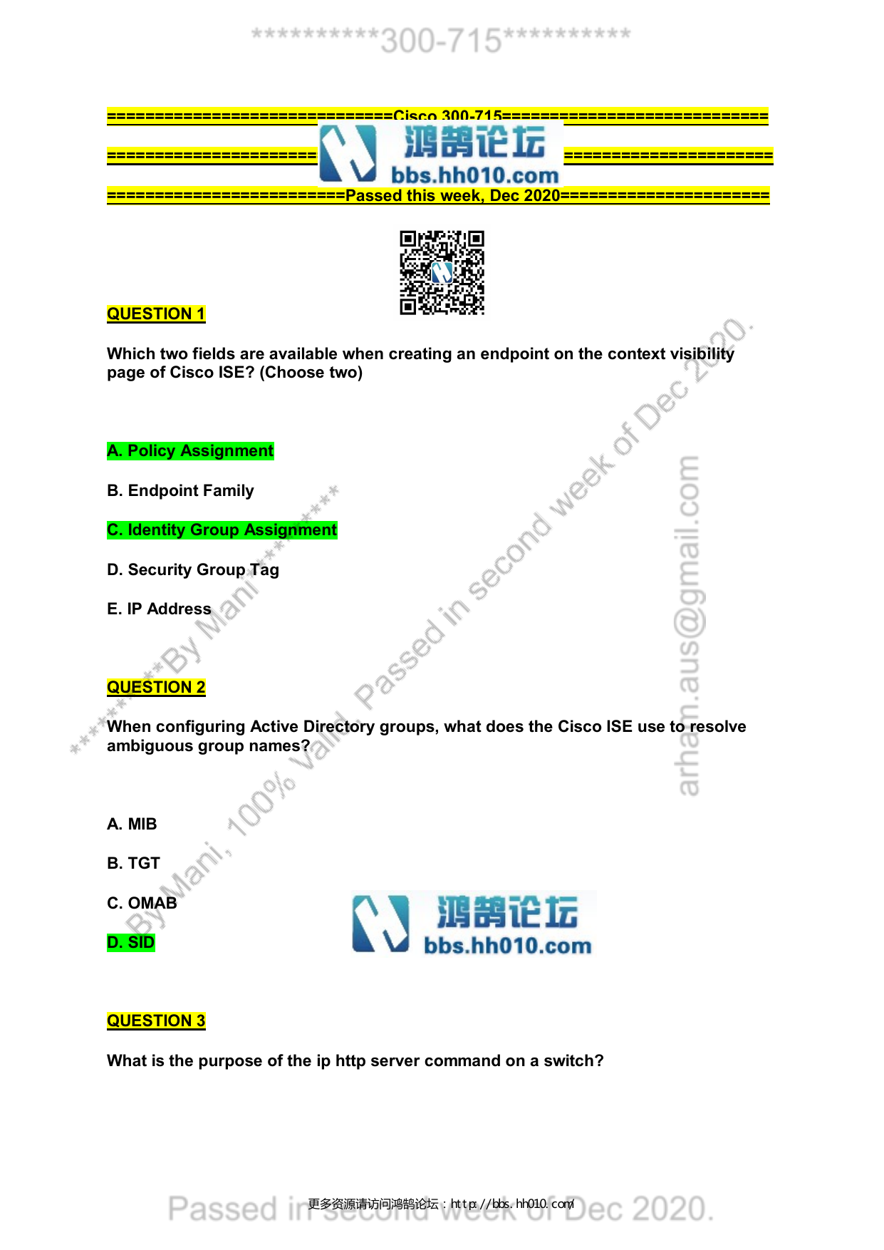 Ccnp-300-715-Sisei-Test-With-Answers