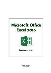 Cours - Excel 2016 - Version 2017