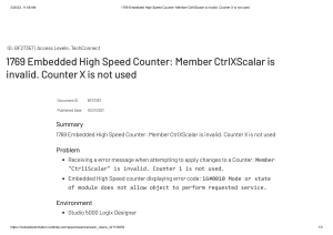 1769 Embedded High Speed Counter  Member CtrlXScalar is invalid. Counter X is not used