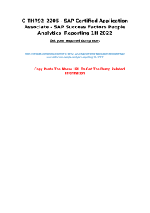 C THR92 2205 - SAP Certified Application Associate - SAP Success Factors People Analytics  Reporting 1H 2022