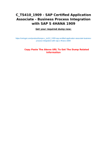 C TS410 1909 - SAP Certified Application Associate - Business Process Integration with SAP S 4HANA 1909