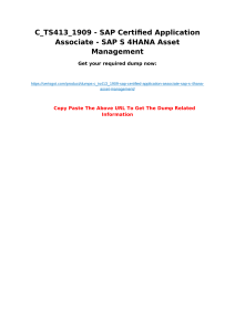 C TS413 1909 - SAP Certified Application Associate - SAP S 4HANA Asset Management