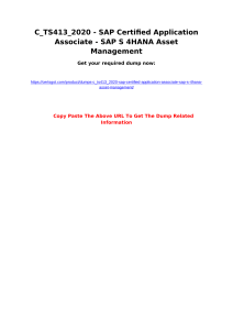 C TS413 2020 - SAP Certified Application Associate - SAP S 4HANA Asset Management