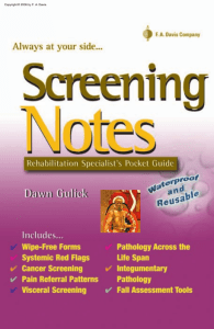 Screening Notes Rehabilitation Specialists Pocket