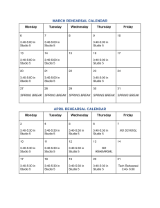 2023 REHEARSAL CALENDAR