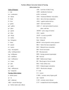 Abbreviation List 