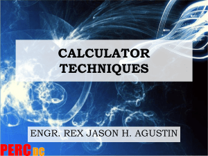 Calculator Techniques REX